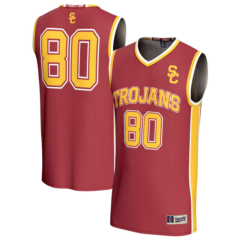 #80 USC Trojans Lightweight Basketball Fashion Jersey - Cardinal