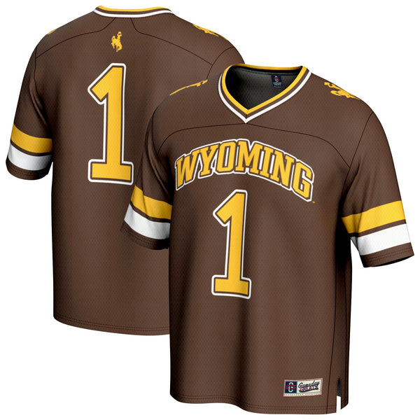 #1 Wyoming Cowboys Collegiate Football Fashion Jersey - Brown