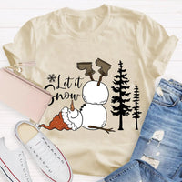 Let It Snow Teacher Shirt, Humorous Snowman Christmas T-Shirt, Adorable Winter Holiday Tee, Festive Classroom Graphic T-Shirt, Teacher Xmas Present