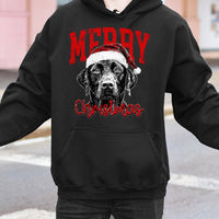 Santa Hat Black Lab Hoodie, Black Labrador Christmas Hoodie, Adorable Holiday Dog Mom Sweatshirt, Festive Retriever Winter Pullover Present