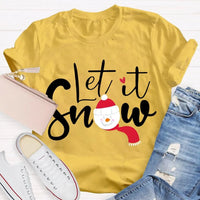 Festive Winter Holiday T-Shirt, Let It Snow Christmas Shirt, Adorable Snowflake Graphic Tee, Merry Xmas Apparel, Seasonal Present Shirt