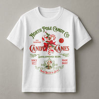 Retro Christmas Candy Cane Shirt, Vintage North Pole Candy Co T-Shirt, Festive Holiday Graphic Tee, Adorable Xmas Candy Lover T-Shirt Present