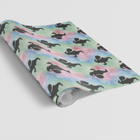 Watercolor Santa Gift Wrap, Santa Silhouette Wrapping Paper, Christmas Holiday Wrapping Paper, Festive Xmas Wrapping Paper