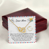 Two Tone Cubic Zirconia Heart Pendant, Mom Interlocking Hearts Necklace, Linked Hearts Mother Necklace, Christmas Birthday Present for Mom