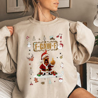 F Caw F Rooster Holiday Sweatshirt, Humorous Santa Chicken Christmas Sweatshirt, Sarcastic Xmas Graphic Crewneck, Humorous Animal Holiday Sweater