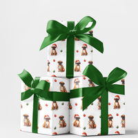 Boxer Dog Holiday Gift Wrap, Boxer Christmas Wrapping Paper, Adorable Santa Puppy Wrapping Paper, Dog Lover Xmas Present Paper, Dog Gift Wrap