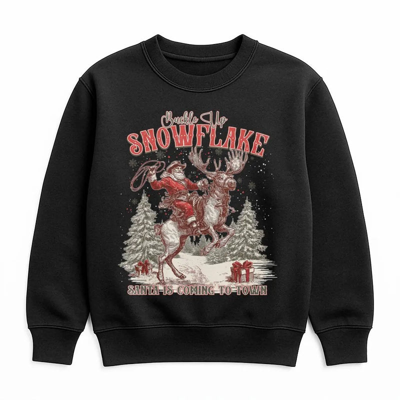 Western Christmas Graphic Crewneck, Cowboy Santa Reindeer Sweatshirt, Retro Country Holiday Sweater, Rodeo Xmas Pullover Present for Men