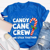 Matching Holiday Crew Shirt, We Stick Together Christmas Candy Cane T-Shirt, Adorable Candy Cane Graphic Tee, Winter Christmas Group Tee