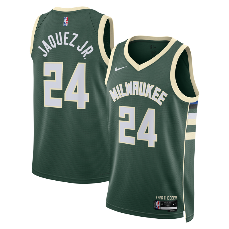 Milwaukee Bucks Icon Edition Swingman Jersey - Hunter Green - Jaime Jaquez Jr.