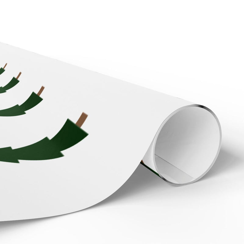 Modern Scandi Holiday Gift Wrap, Minimalist Christmas Tree Wrapping Paper, Simple Winter Tree Present Paper, Neutral Xmas Wrapping Roll