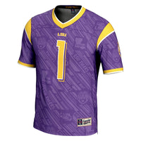 LSU Tigers #1 Purple Highlight Print Football Fashion Jersey