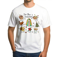 Mexican Christmas T-Shirt, Tis the Season Virgencita T-Shirt, Feliz Navidad Graphic Tee, Virgin Mary Holiday T-Shirt, Xmas Present for Her