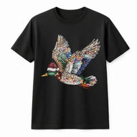 Sparkling Rhinestone Duck Shirt, Mallard Duck Christmas T-Shirt, Festive Hunter T-Shirt, Holiday Wildlife Graphic Tee, Xmas Present for Hunters
