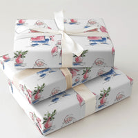 Comfy Reading Christmas Gift Wrap, Book Lover Santa Wrapping Paper, Watercolor Bookish Holiday Wrapping Paper, Reader Teacher Present Wrap