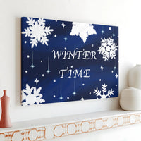 Snowflake and Stars Canvas Print, Winter Time Canvas Wall Art, Holiday Seasonal Canvas, Comfy Winter Living Room Decor, Christmas Season Present