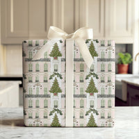 Pink Parisian Building Gift Wrap, Paris Christmas Wrapping Paper, French City House Wrapping Paper, Elegant Holiday Christmas Wrapping Paper