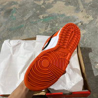 Low Top Skate Shoes, White Black Orange Colorway, Lace Up Design, Casual Gift for Shoe Lovers