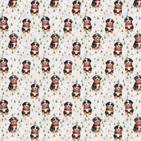 Christmas Puppy Holiday Gift Wrap, Bernese Mountain Dog Wrapping Paper, Watercolor Dog Wrapping Paper Roll, Dog Lover Xmas Present Packaging