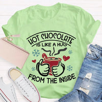 Comfy Winter Holiday Quote T-Shirt, Hot Chocolate Christmas Shirt, Adorable Hot Cocoa Season Tee, Retro Christmas Graphic Shirt, Unisex Xmas Present