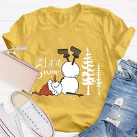 Let It Snow Teacher Shirt, Humorous Snowman Christmas T-Shirt, Adorable Winter Holiday Tee, Festive Classroom Graphic T-Shirt, Teacher Xmas Present