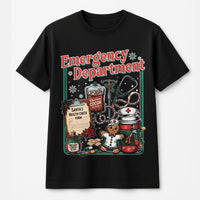Festive ER Nurse Graphic Tee, Emergency Department Christmas T-Shirt, Hospital Medical Staff Holiday Shirt, Adorable Registered Nurse Xmas Present
