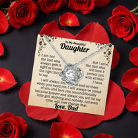 Sentiment Card Knot Necklace, To My Daughter Love Knot Necklace, CZ Crystal Love Knot Pendant, Christmas Present for Daughter, Birthday Jewelry
