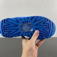 Slides, Blue Colorway, Slip On Design, Wool Detail, Casual Gift for Shoe Lovers
