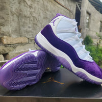High Top Sneakers, White Purple Colorway, Lace Up Design, Casual Gift for Sneaker Fans