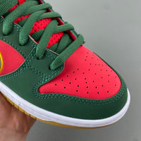 Low Top Sneakers, Red Green Yellow Colorway, Lace Up Design, Casual Gift for Sneaker Fans