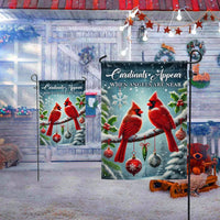 Winter Cardinal Christmas Yard Flag, Cardinals Appear When Angels Are Near Garden Flag, Double-Sided Memorial Lawn Banner Flag