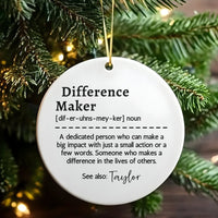Teacher Appreciation Christmas Ornament, Difference Maker Ornament, Coach Ceramic Tree Ornament, Coworker Holiday Keepsake Ornament