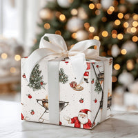 Humorous Christmas Wrapping Paper, Santa Grilling BBQ Wrapping Paper, Barbecue Santa Holiday Wrapping Paper, Grill Master Gift Wrap Roll