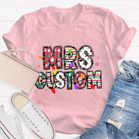 Custom Family Holiday Shirt, Personalized Christmas Lights Name T-Shirt, Adorable Festive Graphic Tee, Matching Christmas Crewneck T-Shirt