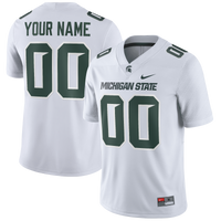 Michigan State Spartans Football Custom Game Jersey - White