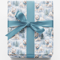 Westie Winter Wonderland Dog Gift Wrap, Westie Christmas Wrapping Paper, Westie Snow Holiday Wrapping Paper, Adorable Dog Lover Gift Wrap