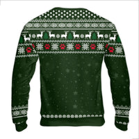 Fair Isle Reindeer Holiday Sweater, Dog Paw Christmas Tree Ugly Sweater, Pet Lover Ugly Christmas Sweater, Festive Winter Crewneck Sweater
