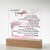 Sentimental Daughter Night Light, To My Daughter Acrylic Plaque, Daughter LED Acrylic Sign, Meaningful Birthday and Christmas Keepsake Present