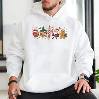 Santa Nice List Hooded Sweatshirt, Christmas Book Lover Hoodie, Gingerbread Candy Cane Hoodie, Bookish Holiday Present