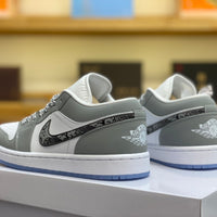 Low Top Sneakers, White Gray Colorway, Lace Up Design, Casual Gift for Sneaker Fans