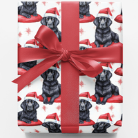 Adorable Holiday Dog Wrapping Paper, Black Labrador Christmas Gift Wrap, Festive Pet Lover Gift Wrap Roll, Winter Holiday Dog Wrapping Paper