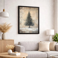 Snowy Christmas Landscape Poster, Rustic Winter Pine Tree Wall Art, Comfy Cabin Wall Art, Winter Holiday Wall Art, Nature Digital Download