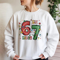 Retro Holiday Lights Sweatshirt, 67 Christmas Sweatshirt, Humorous Xmas Graphic Crewneck, Vintage Holiday Sweatshirt, Present for Men and Women