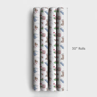 Equestrian Holiday Gift Wrap, Christmas Horse Wrapping Paper, Watercolor Pony Wrapping Paper, Festive Horse Lover Gift Wrap Roll