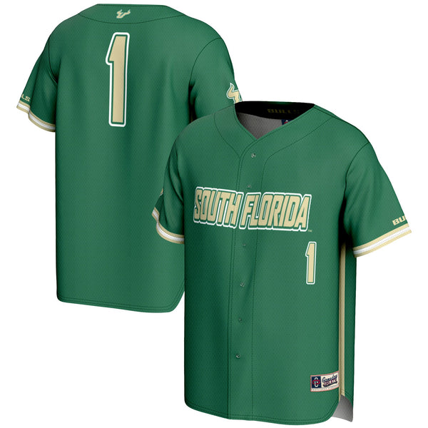 #1 South Florida Bulls Lightweight Baseball Fashion Jersey - Green