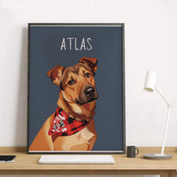 Modern Pet Art Print, Custom Dog Portrait Poster, Personalized Dog Photo Poster, Custom Pet Wall Art, Christmas Present for Dog Lovers