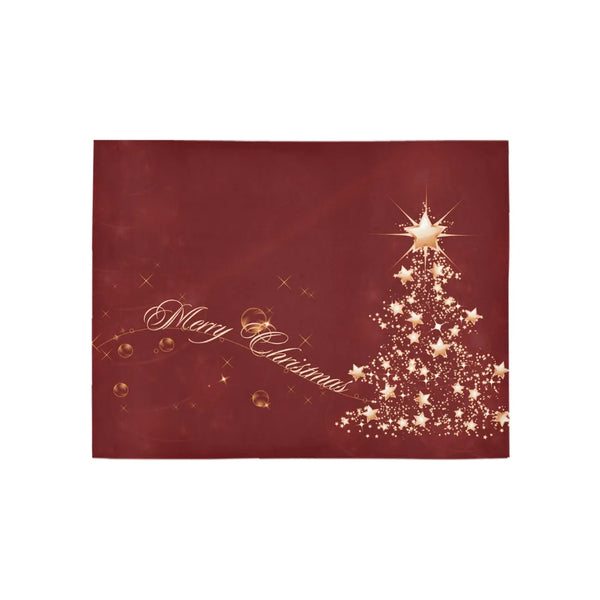 Red and Gold Holiday Runner Rug, Christmas Tree Runner Rug, Xmas Hallway Runner Rug, Festive Winter Floor Mat, Christmas Home