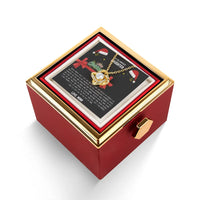 Christmas Present from Mom, Daughter Love Knot Necklace, Rotating Rose Box, CZ Crystal Love Knot Pendant, Meaningful Daughter Love Knot Jewelry