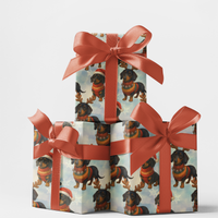 Jolly Long Dog Holiday Gift Wrap, Dachshund Christmas Wrapping Paper, Adorable Sausage Dog Wrapping Paper, Dog Lover Holiday Gift Wrapping Paper