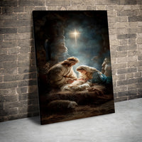 Holy Family Nativity Canvas Wall Art, Nativity Scene Canvas Print, Christmas Nativity Canvas Art, Religious Manger Wall Decor, Faith Present