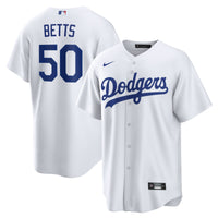 Los Angeles Dodgers Mookie Betts White Home Replica Player Name Jersey